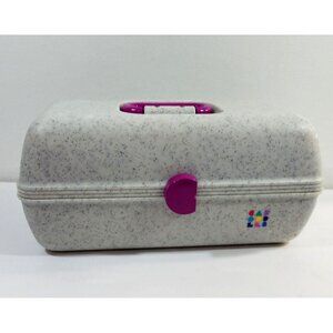 Caboodles Tiered Makeup Organizer With Mirror Magenta Stone Gray Vintage